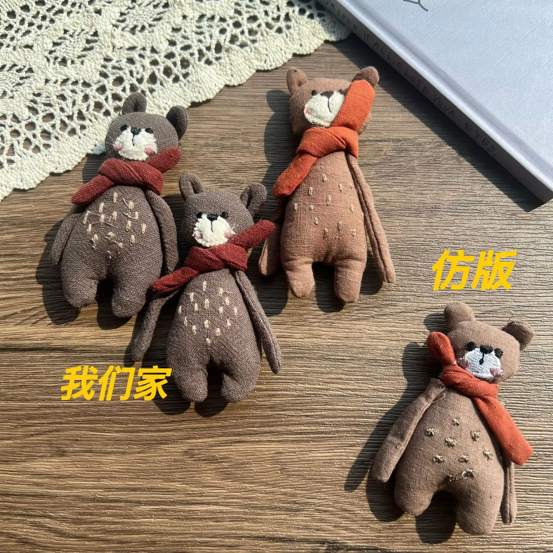 Premium Stuffed Fabric Carrot Rabbit Scarf Bear for DIY Children Hair Accessory Clothing Decoration Soft Toy
