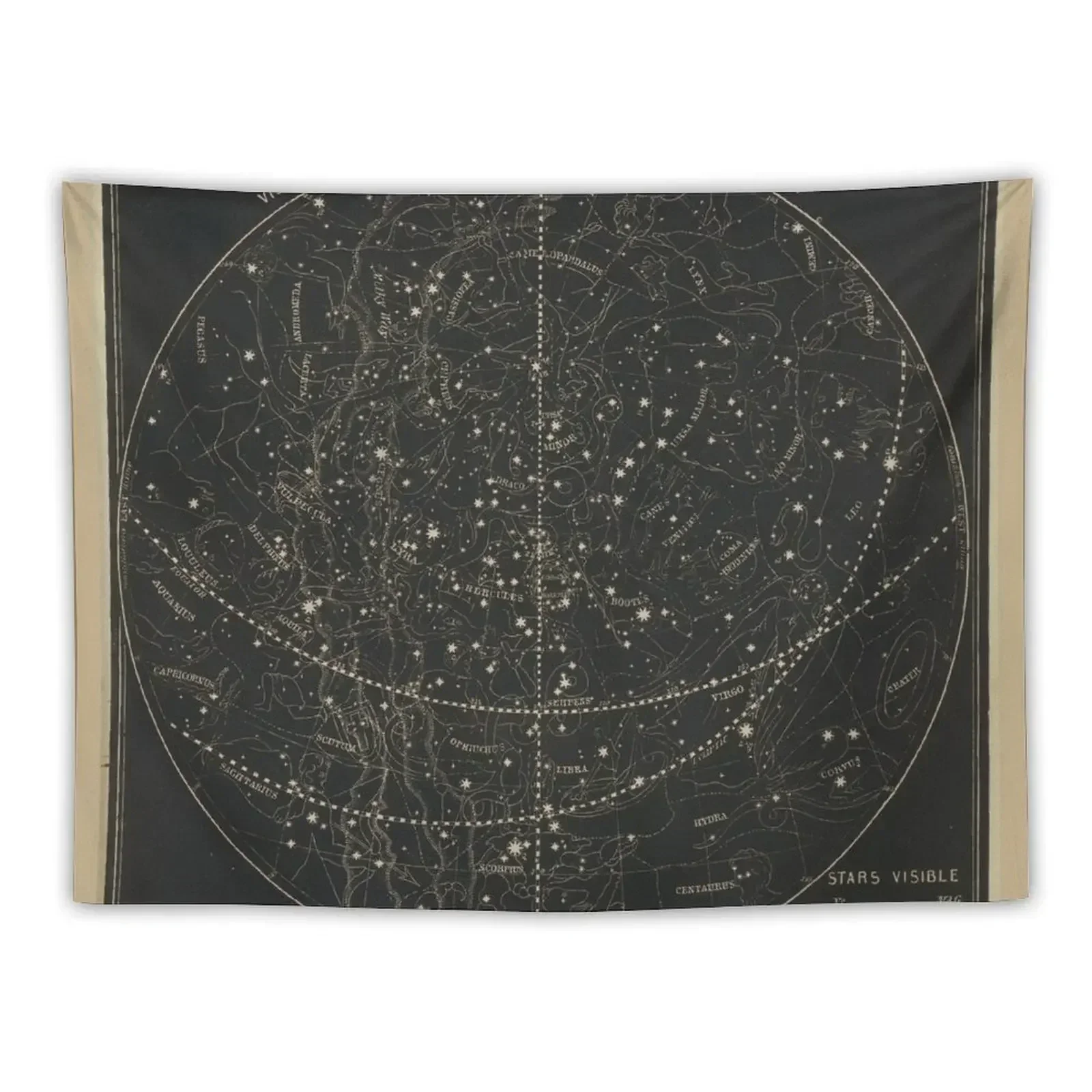 Vintage Astronomical & Celestial Map (1850) Tapestry Wall Deco Room Decoration Accessories Tapestry