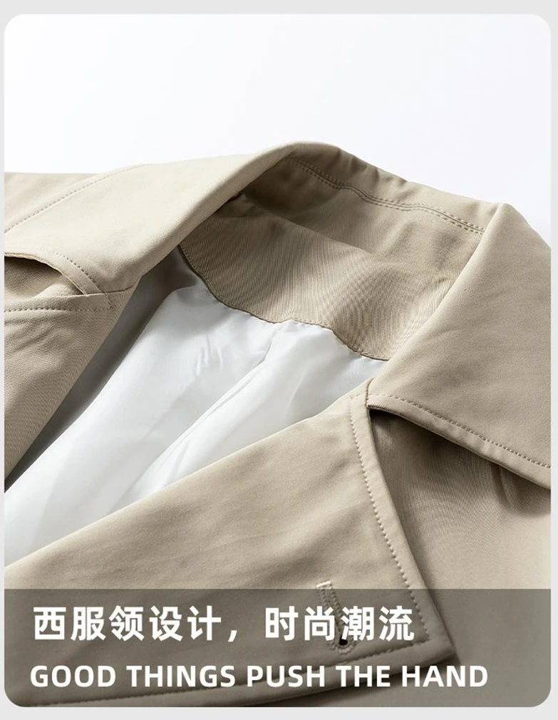 معطف واق من المطر جديد للرجال لعام 2025، معطف طويل مزدوج الصدر، معطف فضفاض مناسب للشارع، ملابس خارجية عصرية لربيع وخريف