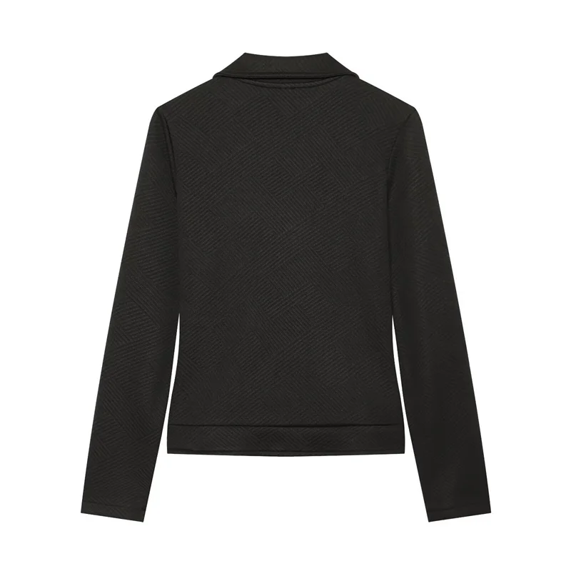 Guobioziy Women's Top 2026 New Style Women's Diagonal Zip Biker Jacket Subtle Textured Fabric With A Classy Feel