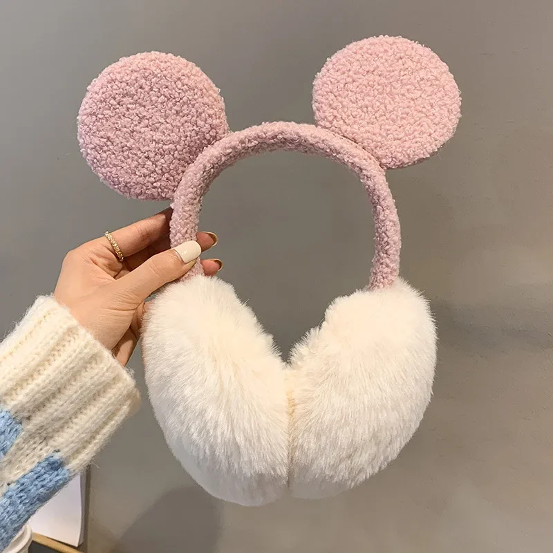 Disney Mickey Mouse Soft Plush Ear Warmer Winter Warm for Women Fashion Cute Earflap Outdoor Cold Protection EarMuffs Ear Cover