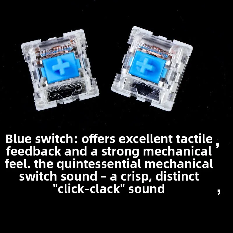 New Mechanical Switch Fidget Toy DIY 3D Print Click Button Creative Keycap Emit Light Handmade Blue Axis Creative Keyboard Parts view 3