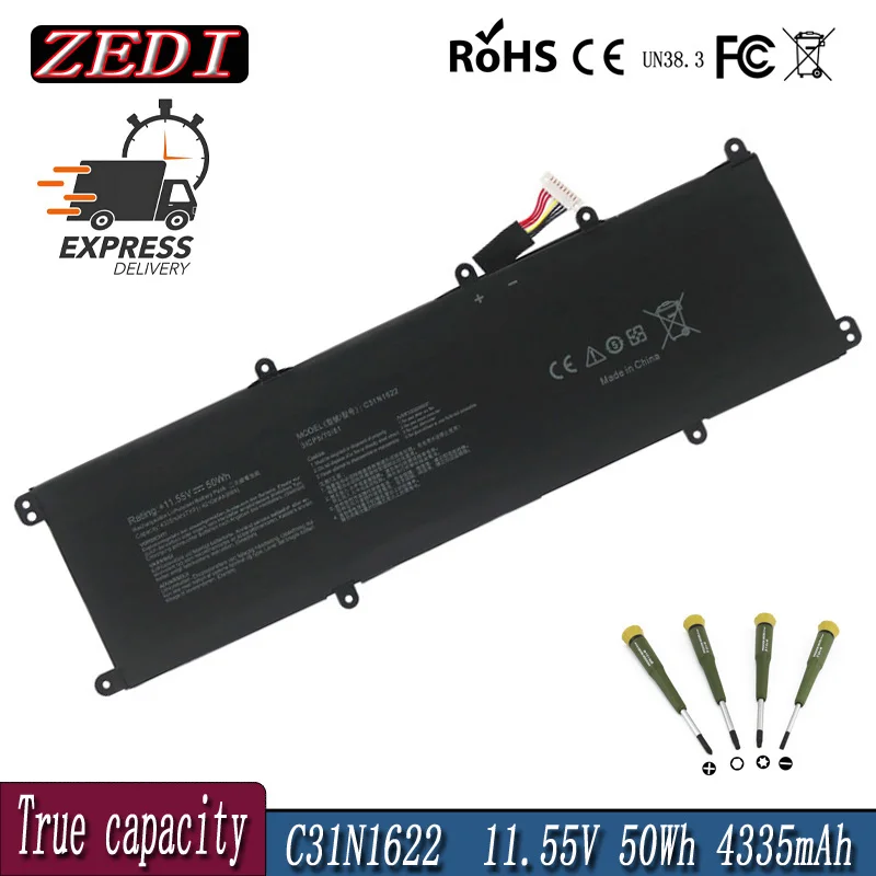 

ZEDI New C31N1622 11.55V 50Wh Laptop Battery for Asus Zenbook UX3430UA UX530UQ UX530UX UX430UA 31CP5/70/81 4335mAh