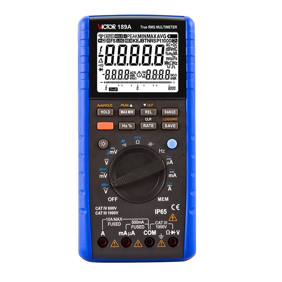 VICTOR 189A True RMS 0.025% Accuracy Digital Multimeter 55000 Counts 20000 Data Store SCPI Support USB Data Logger Multimeter