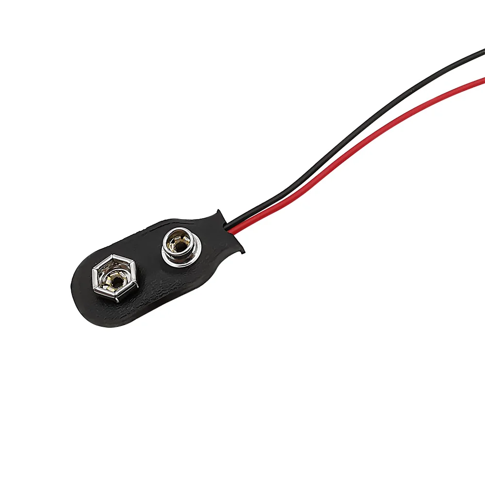 5Pcs 9V Battery Snap Connector Clip Lead Wires Holder I-Type 9 Volt Battery Buckle 15CM Black Red Cable Connectors