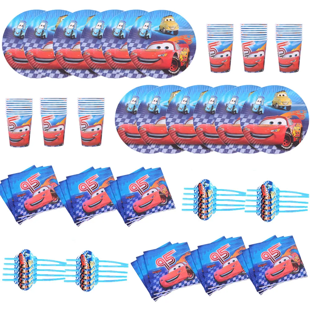 Pretty Car Kids Birthday Party Decoration Kit Supplies Cups Plates Car Party Supplies Decorating Baby Happy Birthday Party Bags