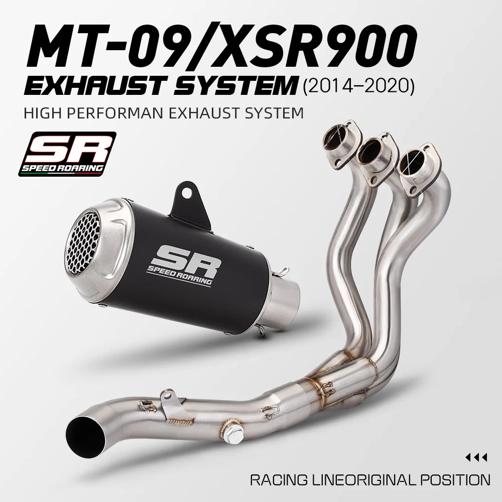 

Motorcycle exhaust suitable for MT09 XSR900 FZ900 MT-09 (2014-2020) stainless steel front exhaust complete system set muffler
