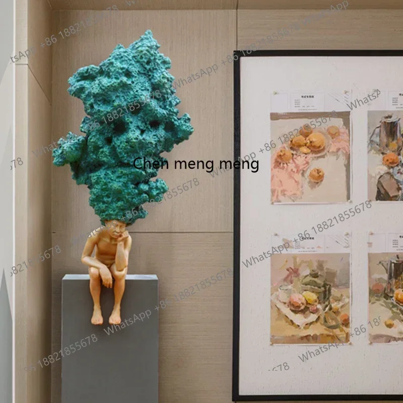 zA68Sales office ornaments Large abstract figure sculptures Light luxury high-end hotel elevator decorations