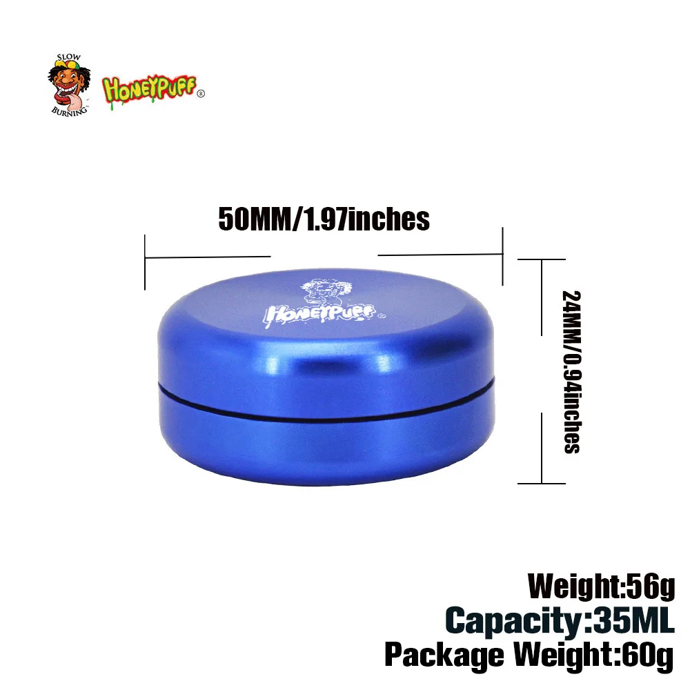 HONEYPUFF Stash Jar Herb Containers Aluminum Tobacco Case 35ML Airtight Storage Accessories