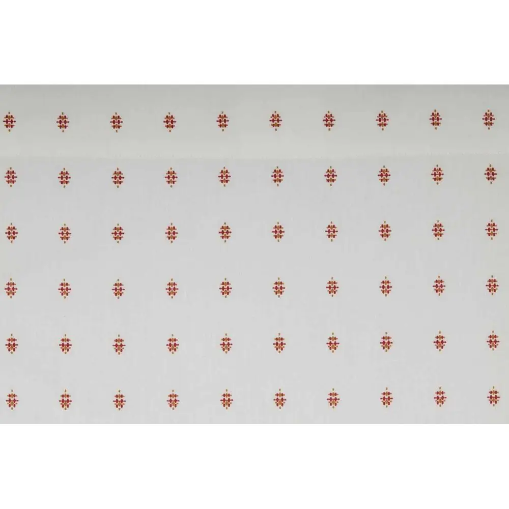 Pair of 84 Ruffled Off-White Curtains with Red Polka Dots, Abigail Style