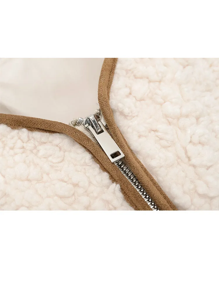 

HH женский зимний модный универсальный теплый жилет из овечьей шерсти с круглым вырезом и регулируемой талией, женский повседневный топ без рукавов с галстуком-бабочкой на молнии