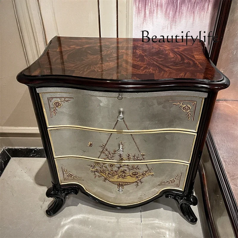 

New Chinese classical peach blossom core bedside table designer style high-end fashion exquisite storage