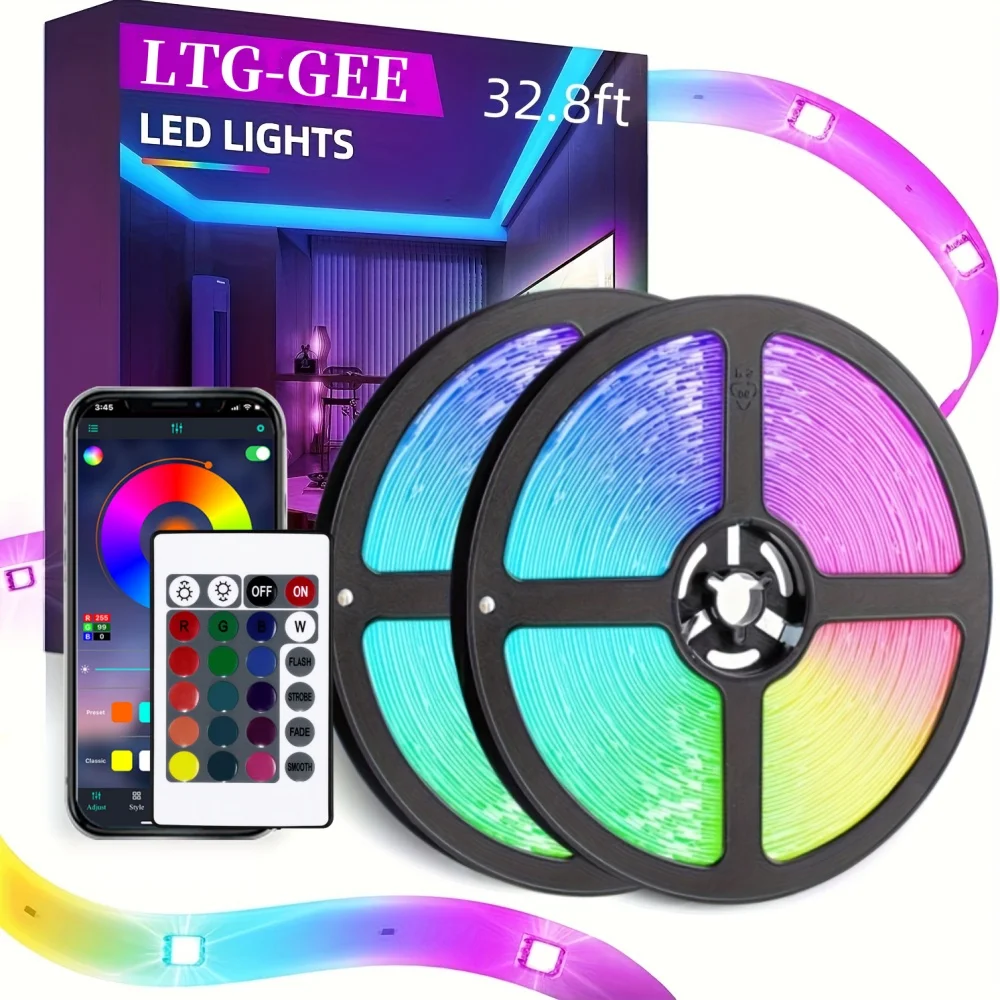 LTG-GEE RGB LED Strip Lights Music Sync USB 5V Remote Control Led Ribbon Flexible Lamp For Room Party TV Desk Bedroom Decoration
