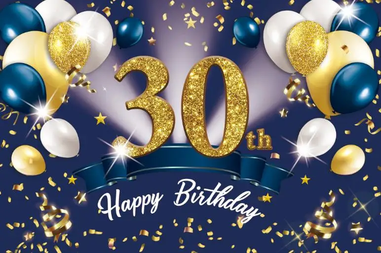 Backgrounds Happy Birthday Party Photography Customized Golden Polka Dot Balloons Backdrops Poster Decoration Banner Props