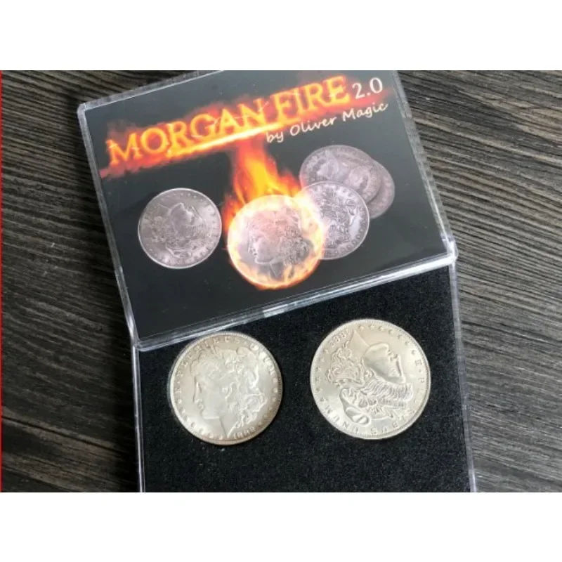 

Morgan Fire Set 2.0 (3 Gimmicked Coins+3 Morgan Coins) By Oliver Magic Tricks Close-up Magic Illusions Gimmicks Mentalism Props