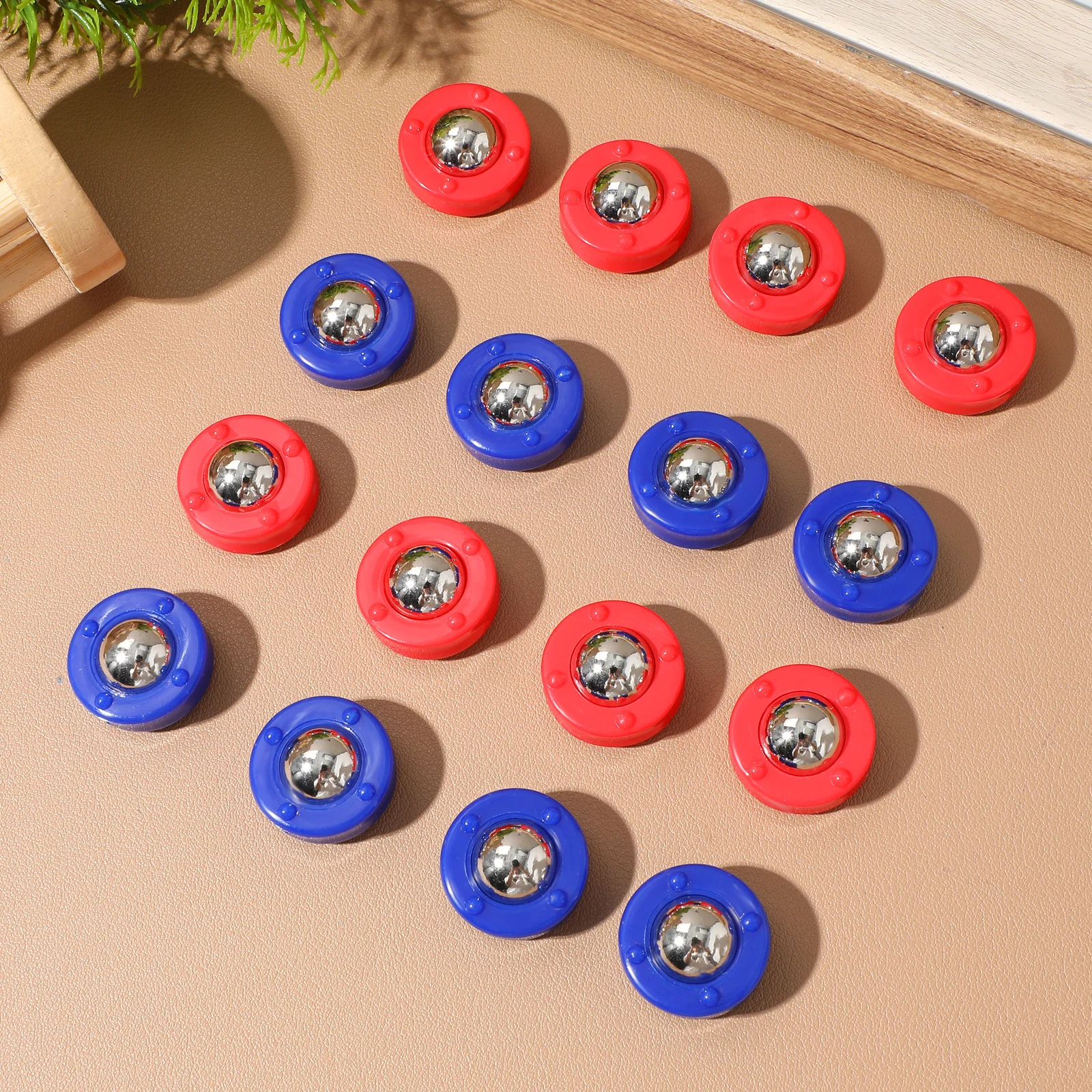 16 pçs mesa shuffleboard rolamento contas conjunto durável plástico aço acessórios de substituição para tabuleiro futebol jogos divertidos