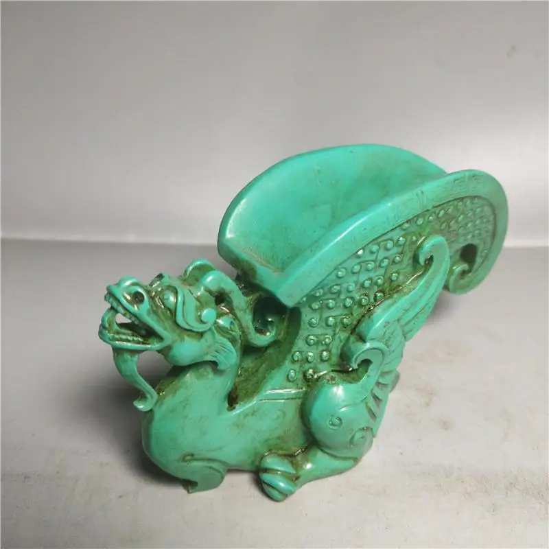 Chinese Resin Imitation Turquoise Handmade Dragon Wine Glass Tea Mask Gift