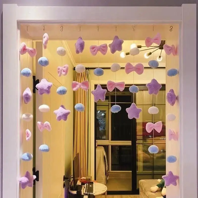 9-Strand Home Bedroom Curtain, Children's Room Curtain, Wall Decoration, High-Value Appearance, No Drilling Required.