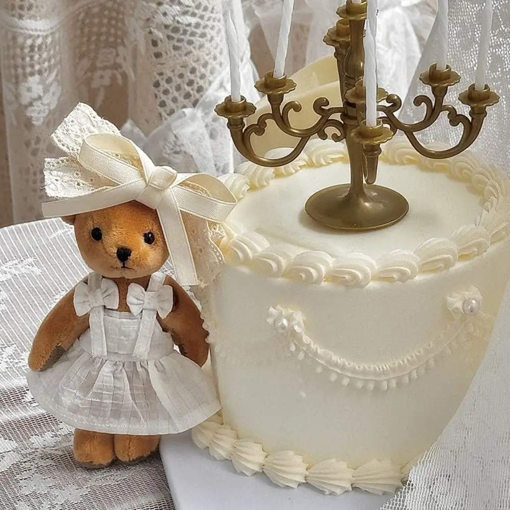 

Bear Decoration Bow Doll Dress Up Clothes Plaid Mini Cute Exquisite Doll Skirt Cute Cotton Kawaii Mini Doll Skirt Kids Gifts