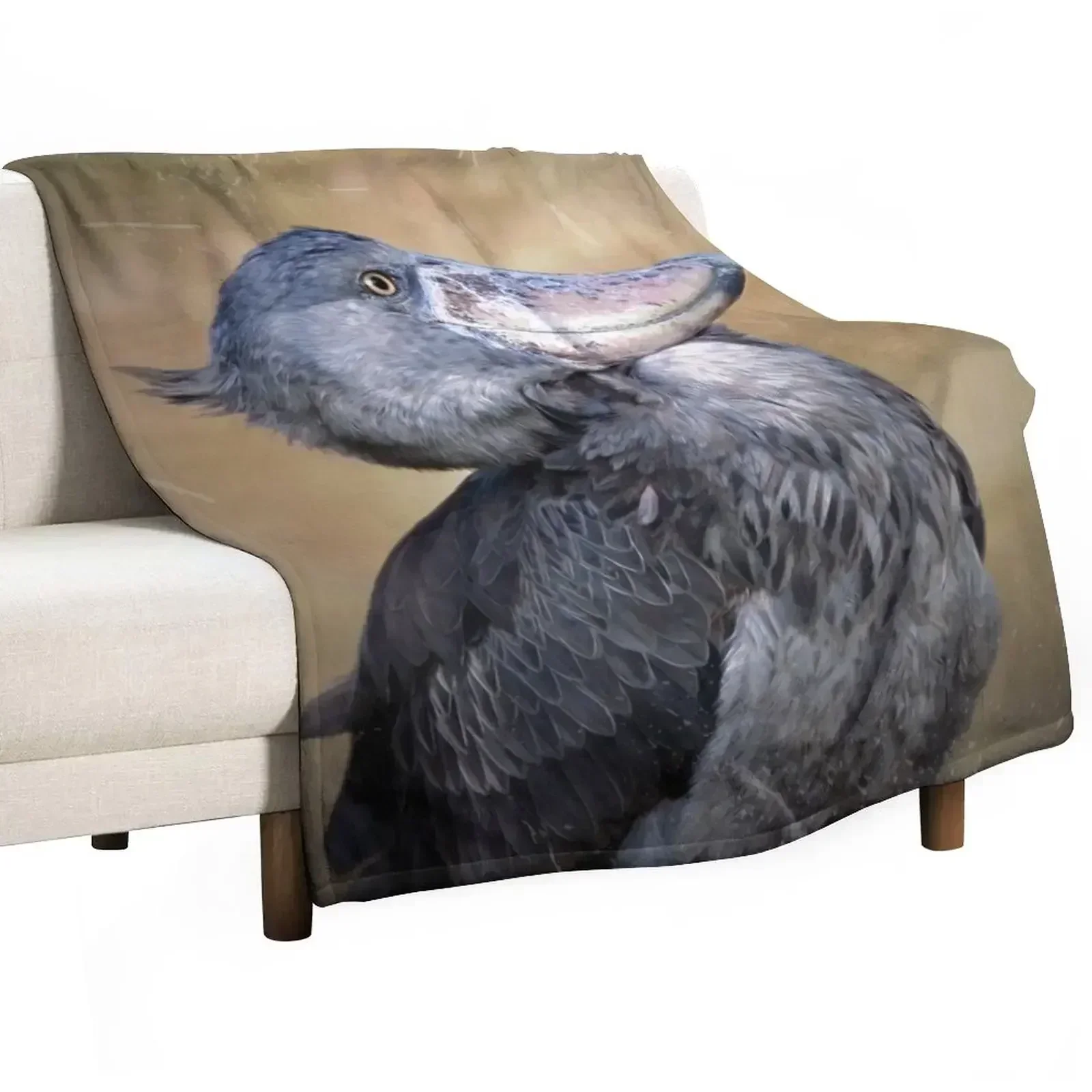 

Shoebill Stork Throw Blanket halloween Soft Plaid Comforter Soft Plush Plaid Blankets