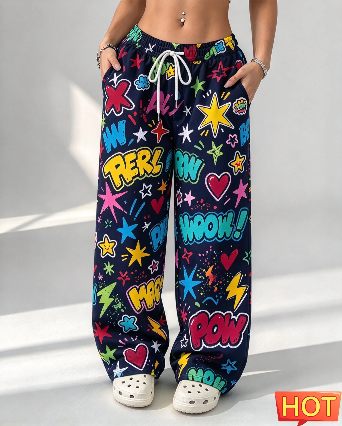 Funny Letter Print Woman Pants Hip Hop Trend Home Pants Fashion Comfortable Wide Leg Pants Casual Loose Lazy Style Pajama Pants