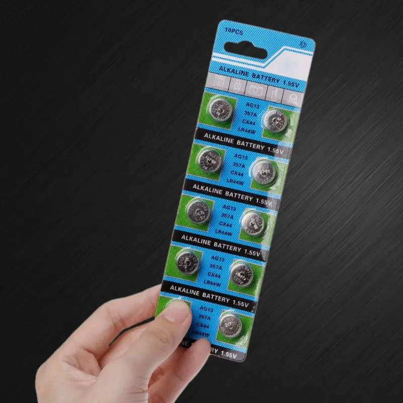 10 Pack/set AG13 Battery A76 LR44 357A S76E LR44 1.5V Button Coin Cell Batteries Repalcement for Clocks, Watches