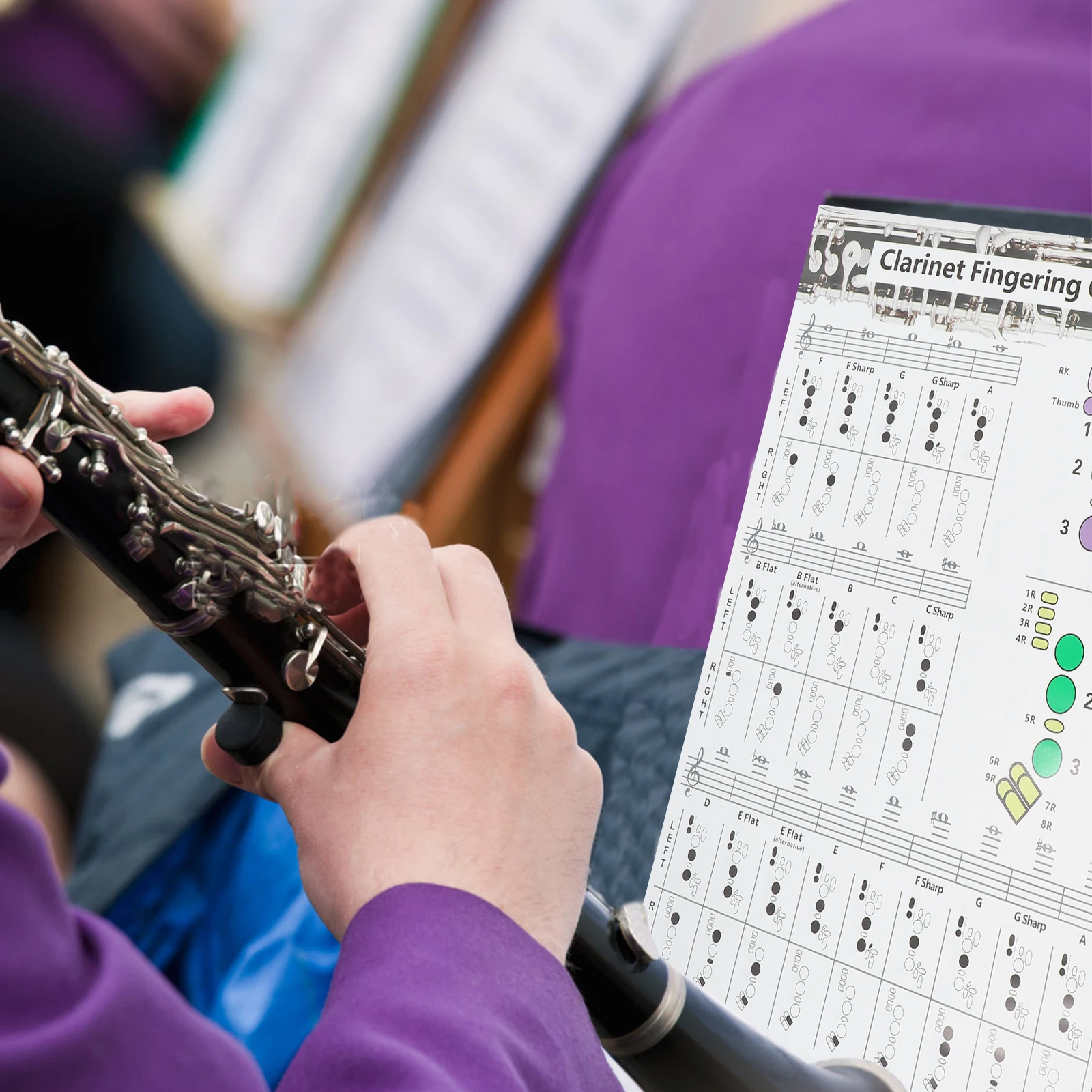 

Chord Chart for Beginner Fingering Clarinet Guitar Accessories Coated Paper