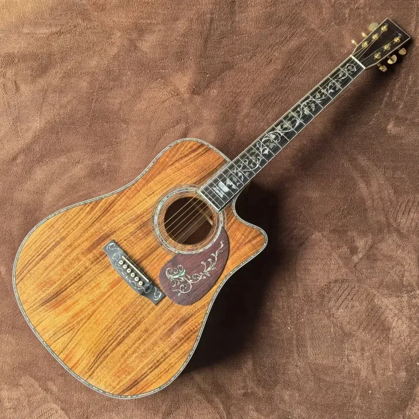

Clear Bass 41 Inch D45 Series Full KOA Wooden Vase with Abalone Inlaid Acoustic Guitar Folk High Quality Free Shiping