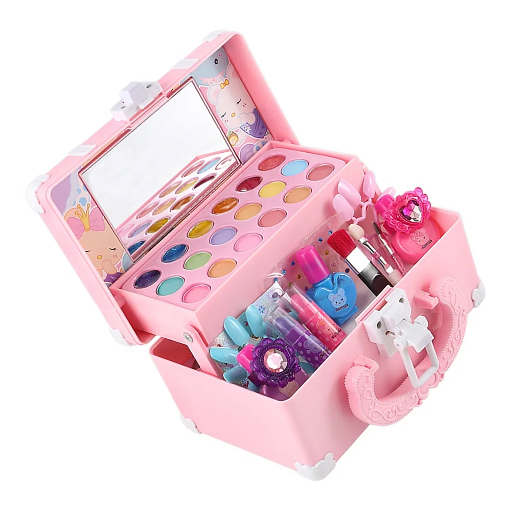 

Princess Makeup Toys Kids Makeup Simulation Cosmetics Toy Set Washable Pink Child Role ABS Material Safe Water Soluble