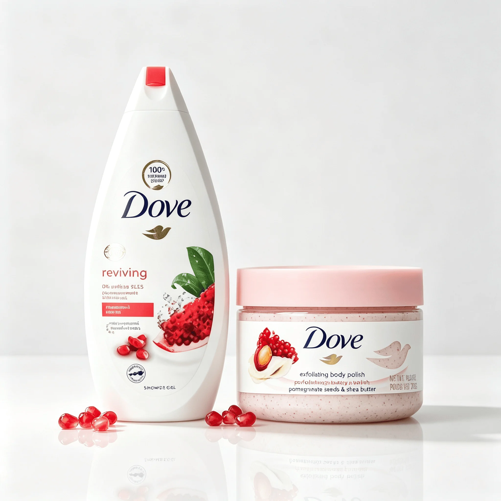 Dove Body Care Set, Body Polish Scrub & Body Wash Duo, Nourishing Skin Cleansing Kit, Deep Exfoliation & Hydrating Shower Set