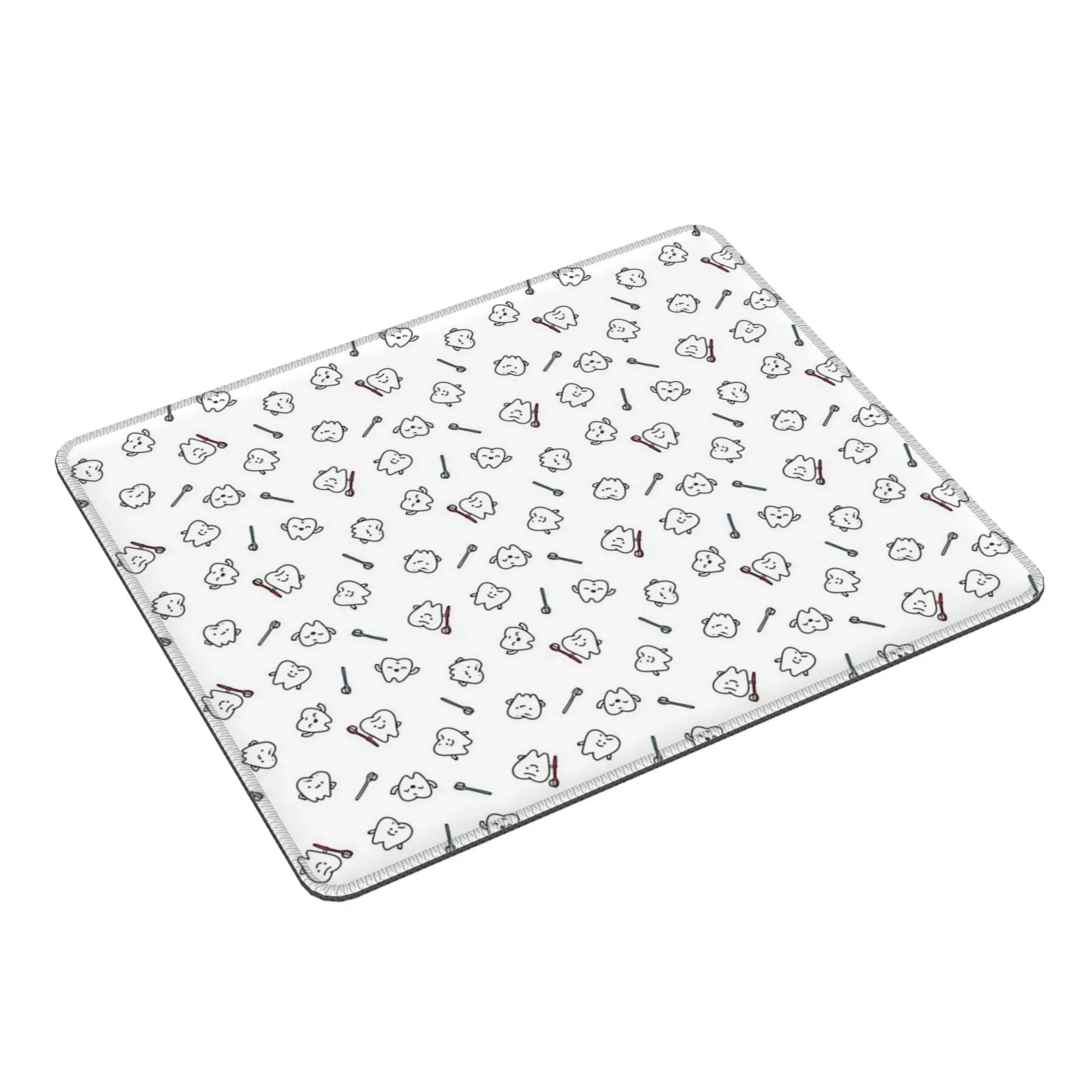 

Funny teeth. Cute tooth art. Dentist pattern design Mouse Pad Computer Keyboard Mouse Mat Gamer PC Laptop Desk Mat