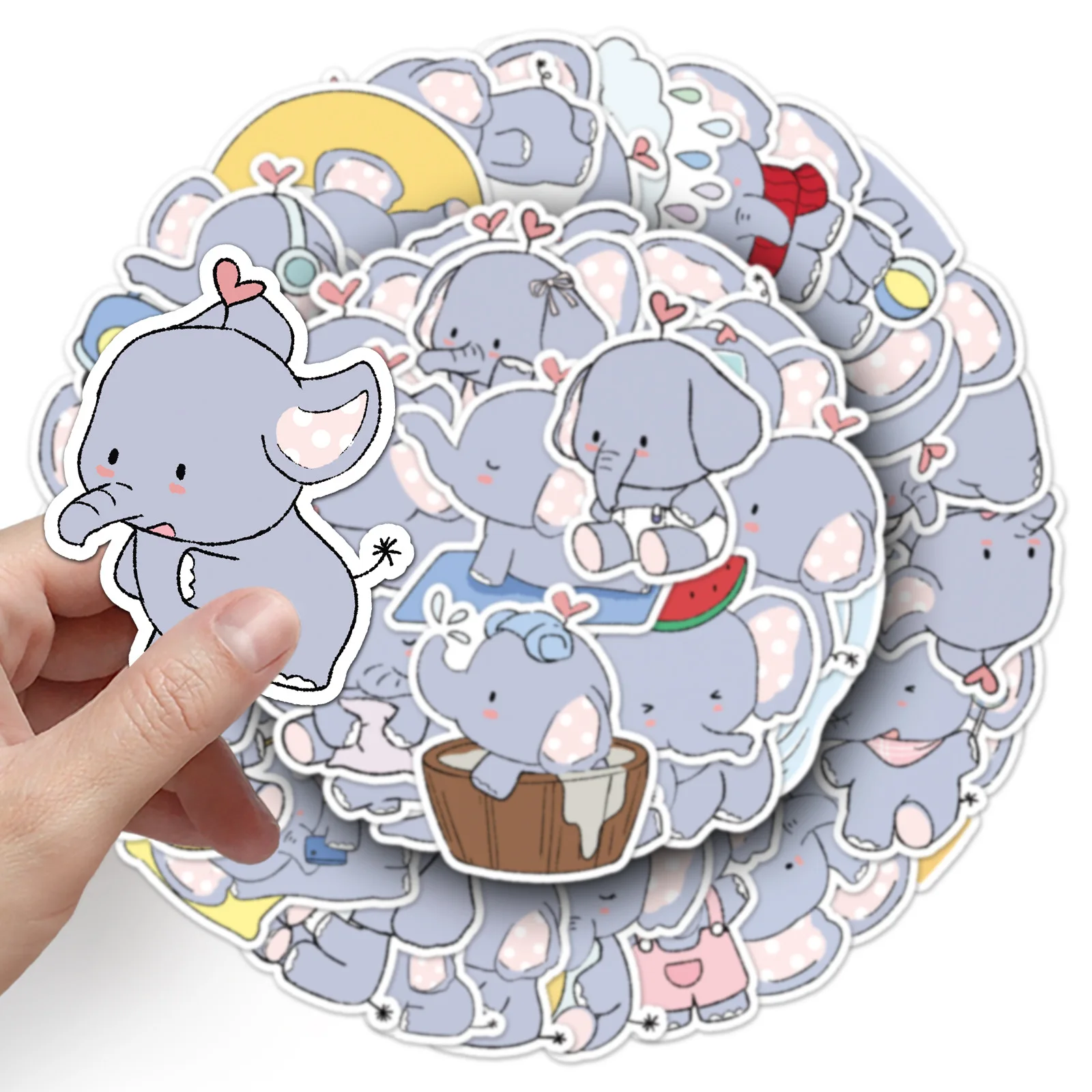 

10/50PCS Cartoon Cute Animal Elephant Graffiti Sticker Kawaii Funny Graffiti Waterproof Decal DIY Stationery Box Laptop Luggage