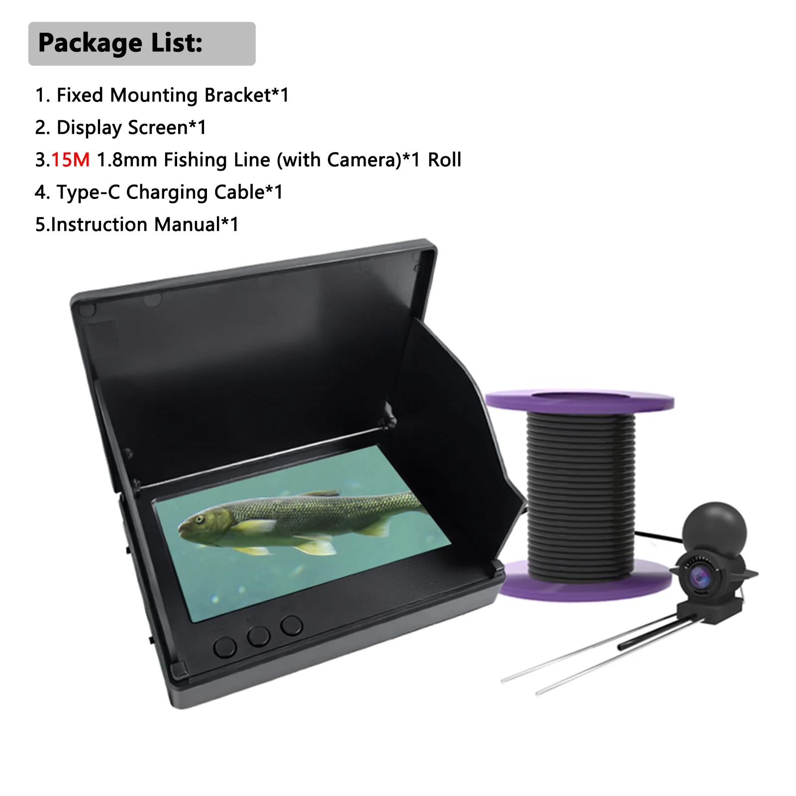 Dodosee Handheld 1080P 4.3 ''LCD Fishfinder Draagbare Visdieptezoeker Water Onderwater 220 °   Viscamera met nachtzicht