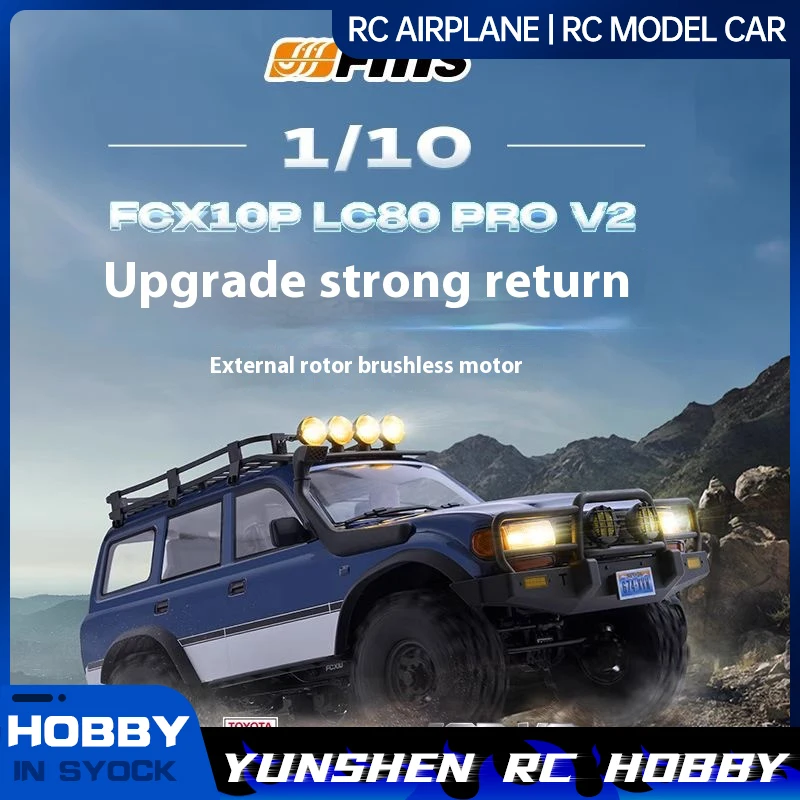 

Fms Fcx10p Toyota Land Cruiser 1/10 Lc80 Pro V2 Внешний ротор Бесщеточный пульт дистанционного управления Внедорожный альпинистский автомобиль 4wd Dual Speed
