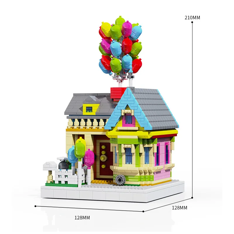 Creative City Street View Micro Diamond Block Fairy Tale Balloon House Assemble Building Brick Model Toys Nanobrick For Gifts