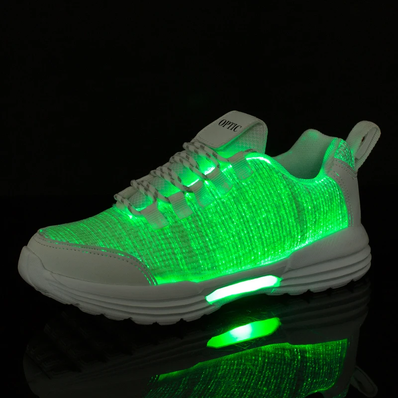 

Women LED Shoes Light Up Sneakers USB Recharging Fiber OPTIC Cloth Elastic Sole Glowing Luminous Flashing Luxury Party Shoes