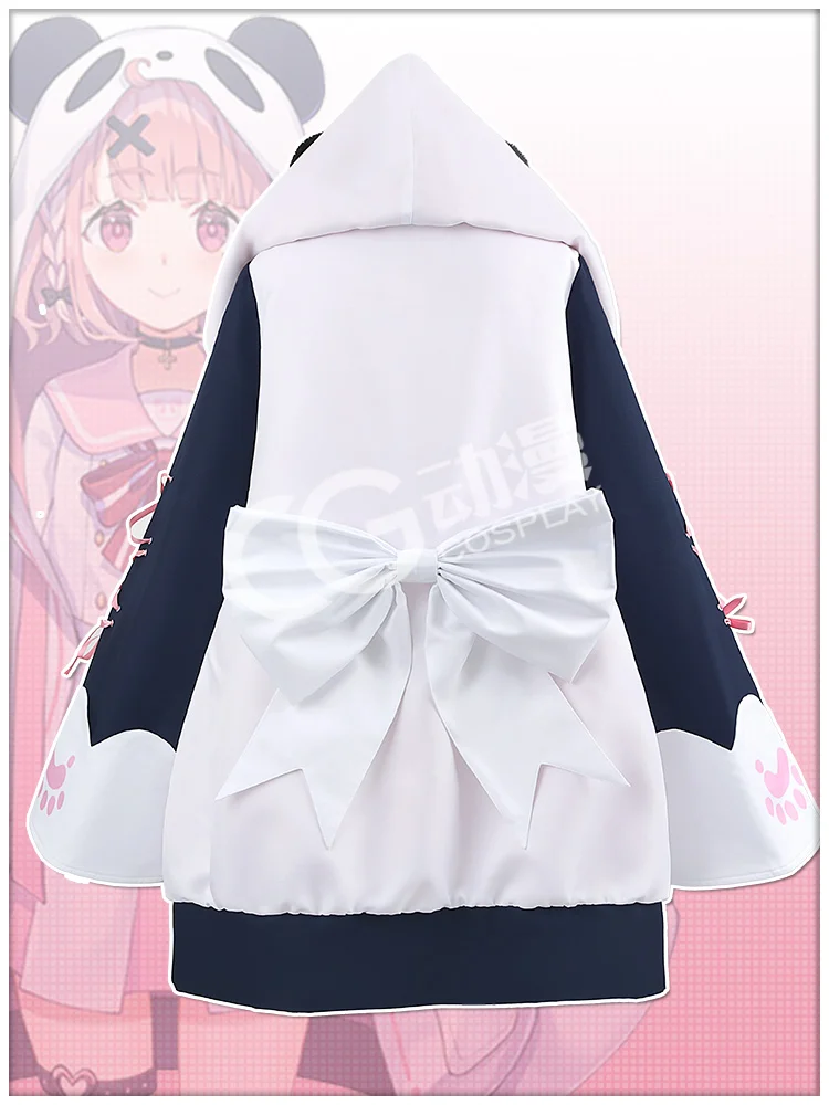 Vtuber Sasaki Saku costumi Cosplay YouTuber Cute Panda Suit Top gonne cappotto uniformi di carnevale di Halloween su misura