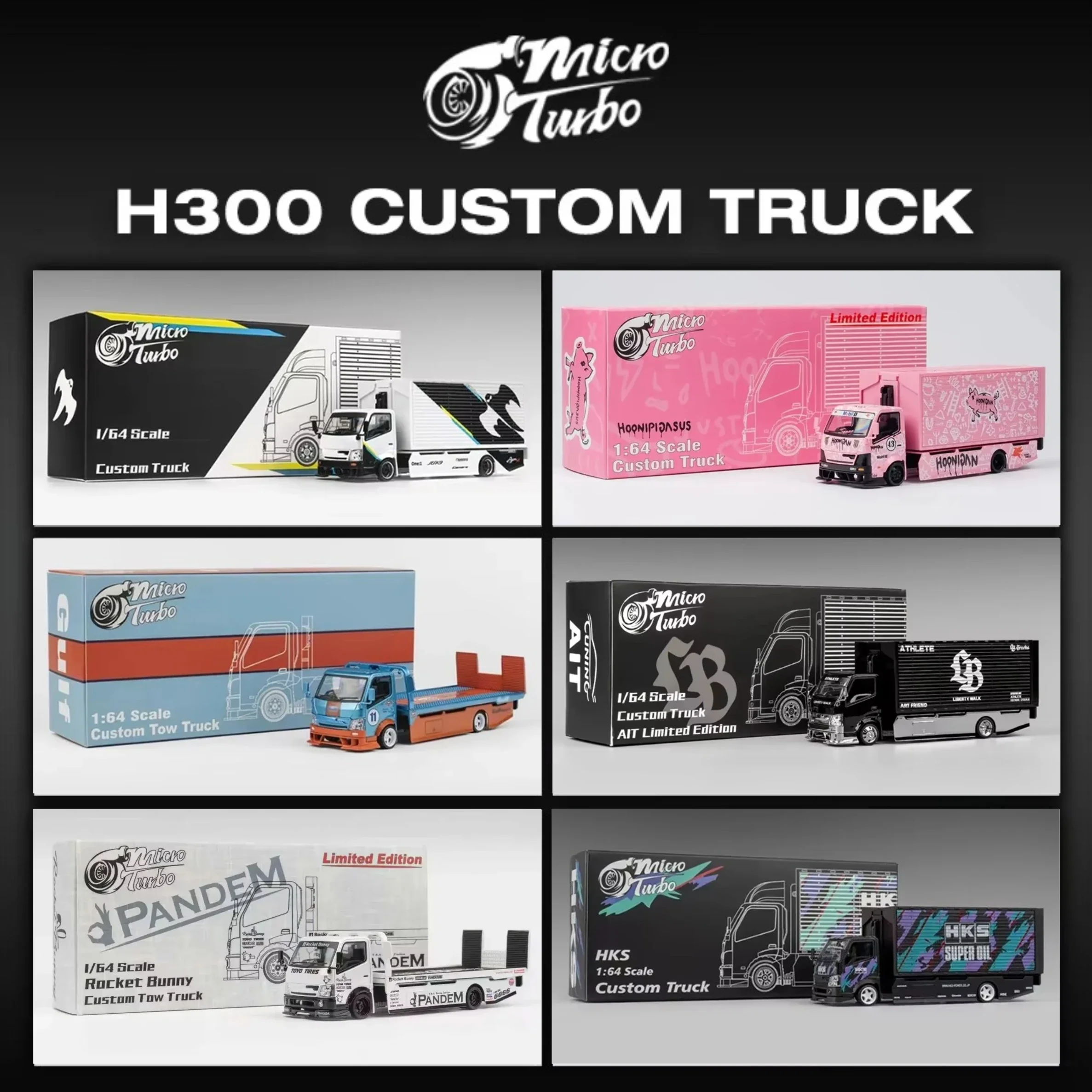 MT 1:64 Hoonipigasus 300 Series camión rosa personalizado LBWK SUPER silueta colección de modelos de coches Diorama fundido a presión en miniatura
