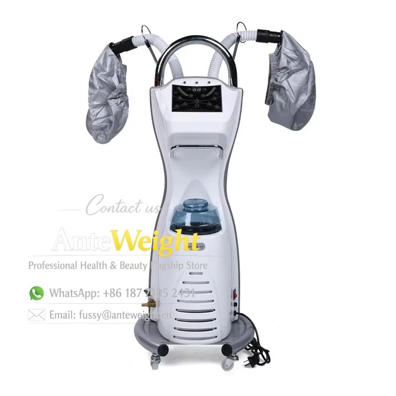 Electric Standing Hair Steamer Ozone Treatment Machine Hooded Heating Steam Cap Salon Spa
