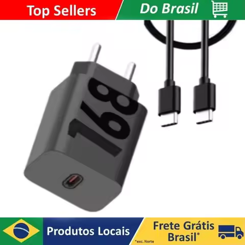 Novo Carregador Turbo Rápido de 168W com Plugue EU e Adaptador de Energia de Parede com Cabo USB C para Tipo C de 100CM