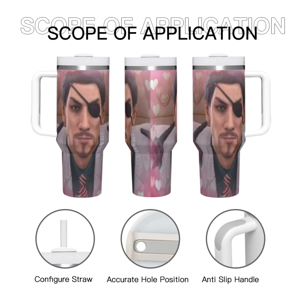 Car Travel Mugs MajiLove - Goro Majima Yakuza Stainless Steel 304 Tumbler Water Bottle 40oz/1200ml