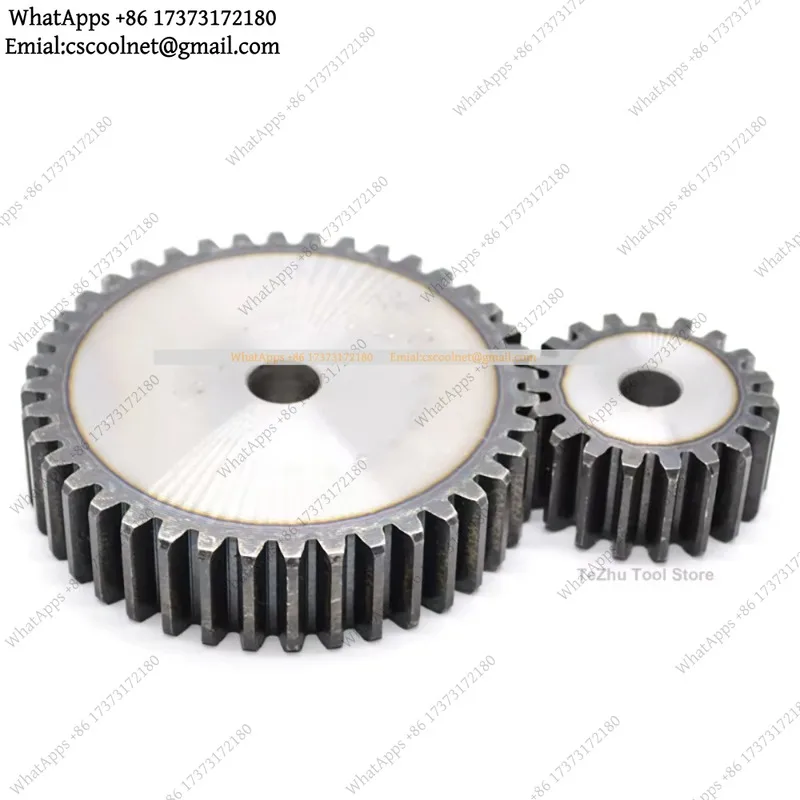 JS02 1PCS 2M 10T-60T Spur Gear 2 Mod Cylindrical Flat Gear 45# Steel Hardened 10-60 Teeth Transmission Gear