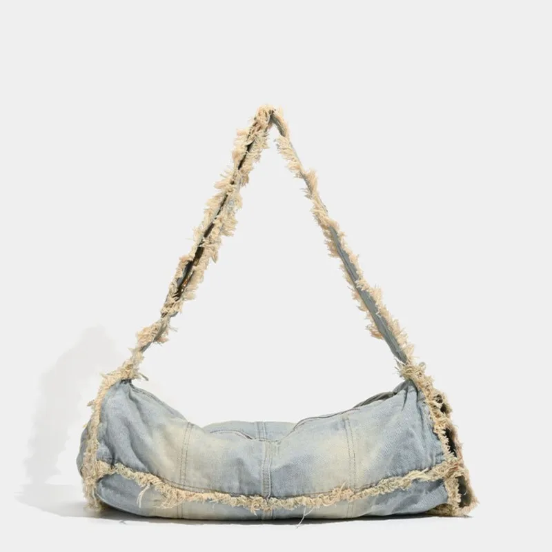 

Vintage Large Capacity Denim Bag Y2k Women Retro Tassel Chic Casual Crossbody Bags Wallet Hot Girls Shouler Bags Handbag 2025