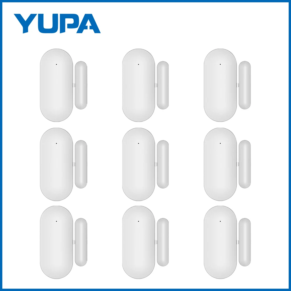 YUPA Wireless Magnetic Sensor Window Door Sensor for All RF 433MHz Home Alarm Security Smart Gap Sensor to Detect Open Door　TUYA