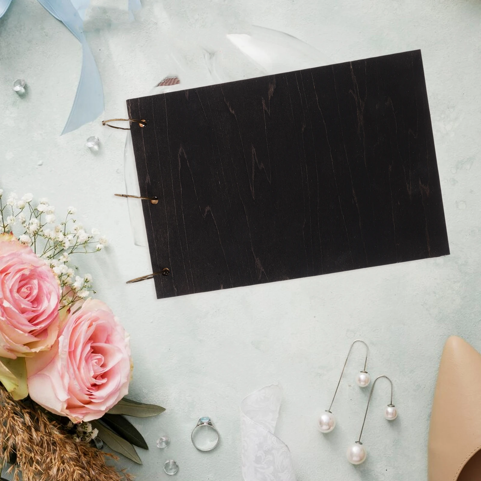 

Rustic Wooden Wedding Guest Book Vintage Style DIY Engraving Paper Wood Cover Wedding Guestbook for Reception Guest Book