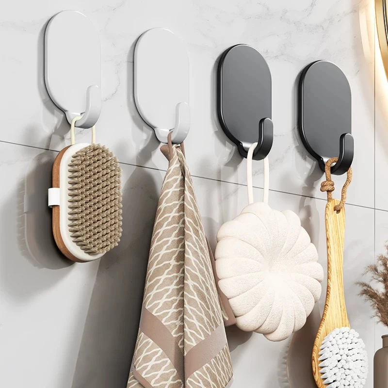 Drill-Free Strong Self-Adhesive Stainless Steel Hooks Trace-Free Heavy Load Wall Hangers For Kitchen Bathroom Household Storage
