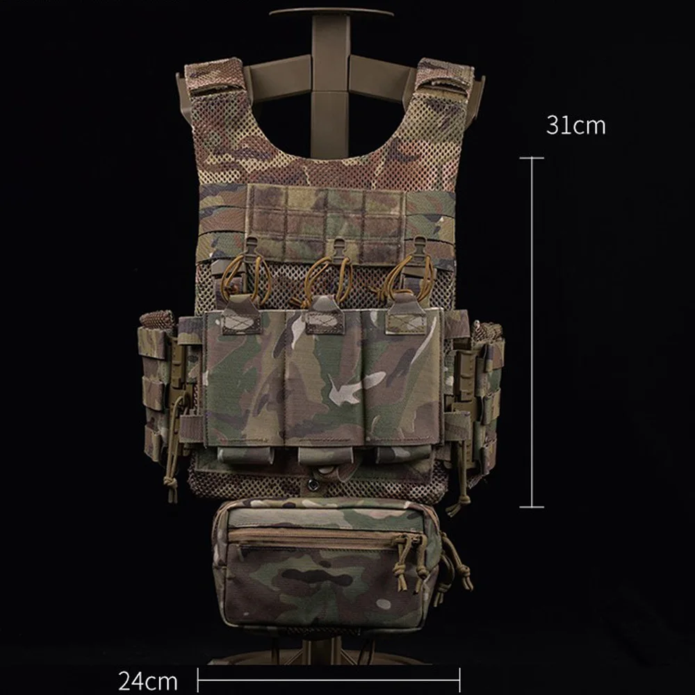 Imagem -02 - Tactical Lv119 Overt Placa Transportadora Frente e Traseira Malha Placa Bolsa Quick Release Cummerbund Triplo Mag Bolsa Dump Drop Pouch Configuração da Bolsa