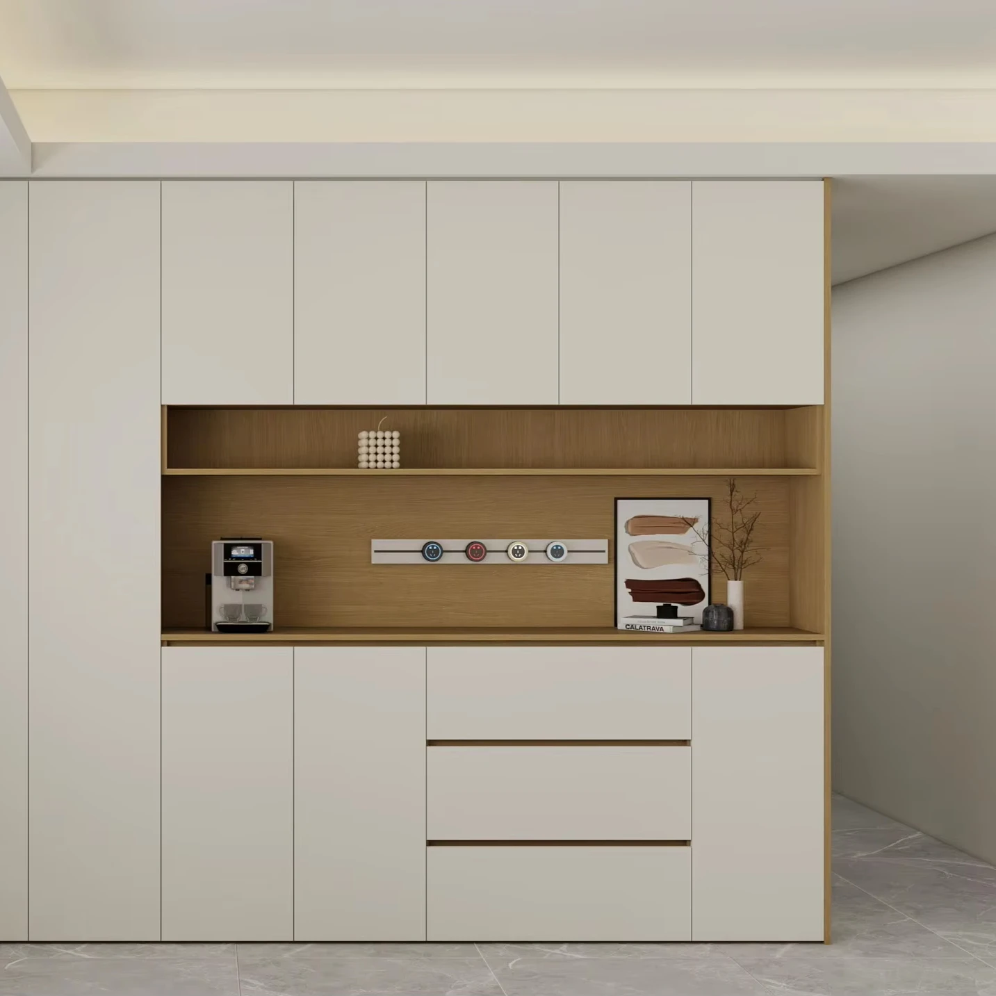 

Luxury High Side Table Cabinet Solid Wood Household Storage and Wine Rack for Living Room Furniture