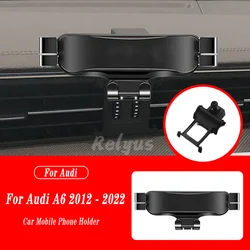 Car Mobile Phone Holder For Audi A6 C8 4A2 4A5 4GH 4GJ 2012-2022 Air Vent Mounts Stand Gravity Navigation Bracket Accessories