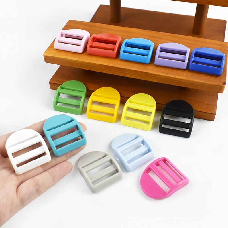 

10-50Pcs 25/32mm Plastic Bag Strap Buckle Webbing Adjuster Tri-Glide Slider Pet Collar Belt Ring Clasp DIY Sewing Accessories